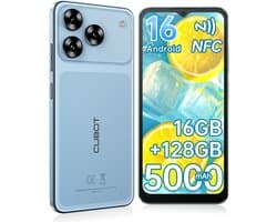 CUBOT A50 Smartphone -16GB(6+10) RAM - 128GB ROM - 6,58" - Android 16 - 5000 mAh - NFC - GPS - mobiele telefoon - Blauw