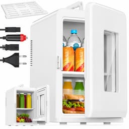 Mini Koelkast 15L – Koelen en Verwarmen – Draagbaar – Stil – 12V/220-240V – Wit — thumbnail 1