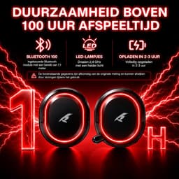 Picun G2 - Gaming Headset-Over Ear Koptelefoon Draadloos- met Retractable ENC microfoon-7.1 Surround Sound- Bluetooth 5.3- Multiplatform vor PC/PS5/PS4/Switch- Zwart rood — thumbnail 4