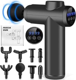 AQXONG Mini-spiermassagegeweer, ultrastil massagegeweer, 99 snelheden, 8 massagekoppen, LCD-scherm, draagbare - ShopVlot — thumbnail 1