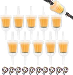 Brandstoffilter set 8 mm/6 mm - inclusief 10 slangklemmen - hoge filtratie - geschikt voor auto, motor, grasmaaier - ShopVlot — thumbnail 1