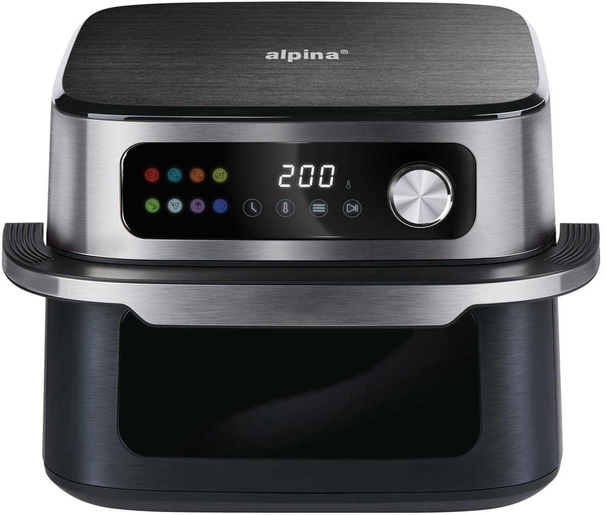 alpina Air Fryer XXL 10L - Heteluchtfriteuse - 1700W - 8 Programma's - Digitaal Display - Geschikt voor 1500 Gram Friet - Uitschuiflade - 40x28,5x41,9cm - Zwart — afbeelding 1