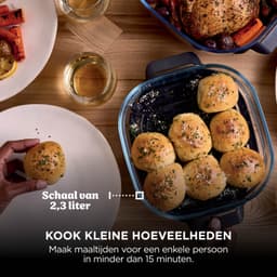 Ninja CRISPi 4-in-1 Glazen Airfryer, 3,8 l en 2,3 l, airfryen, braden, warmhouden en opnieuw krokant maken, compact ontwerp, 2 verwijderbare glazen schalen en deksels, 1700 W - Groen - FN201EUGN8 — thumbnail 2