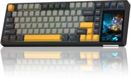 EPOMAKER x AULA L99 - Grijs / Geel - Mechanisch Gaming Toetsenbord – 96% Layout – Groot LCD Display – RGB – Tri-Mode – Hot-Swappable – Draadloos & Bedraad — thumbnail 1