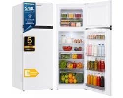 Heinner HF-HM248INVE++ Koelkast met Vriesvak – 248 L – Inverter Compressor – Energieklasse E – Instelbare Thermostaat – LED-verlichting – Wit – 5 Jaar Garantie