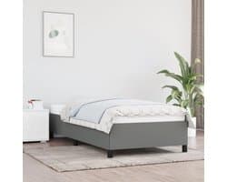 Bedframe, donkergrijs, 90 x 190 cm, stof voor logeerkamer, familiebed, bedframe, slaapkamer, hotel, logeerkamer