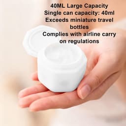 Denash 3 Stuks Magnetische Reiscontainers, 40 Ml Harde Schaal Toiletpotten met Twist-lock Deksel, Lekvrije Crèmepotten voor Lotion Shampoo Reizen (WHITE) — thumbnail 2