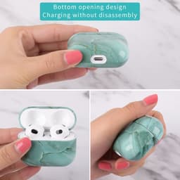Telestore - hoesje geschikt voor AirPods 5 en AirPods 4 hard case cover - marmer patroon oranje / rood - TPU hoesje Beschermhoes - AirPods 5 en 4 Cover - AirPods 5 / 4 hoesje - Geschikt voor Apple AirPods 5 en AirPods 4 — thumbnail 2