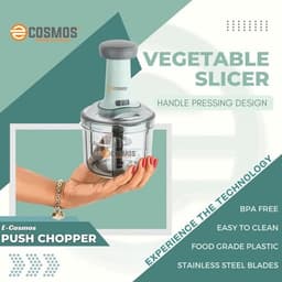Foodchopper 900ml met 4 Rvs Messen voor Groente, Aardappelen, Ui en Salade — thumbnail 2