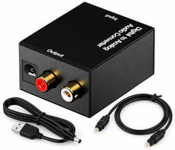 Digitaal naar Analoog Audio Converter - DAC Audio Converter - Voor TV, Versterker en Actieve Speakers - Digitale Audio Adapter met 5V/1A Voeding - Compact Zwart — thumbnail 2