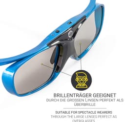 2 x DLP Pro, DLP Link 3D-bril voor 3D-DLP-beamer van,,,,, [shutterbril, 96-144 Hz, oplaadbaar, 32 g, DLP Link, blauw] — thumbnail 5