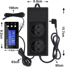 Dimmer Thermostaat Reptiel Terrarium Verwarming met Dag Nacht Timer, Digitaal Thermostaat Stopcontact Stekker Dimmen PID Temperatuurregelaar Dimbare voor Aquarium Warmtelamp — thumbnail 5