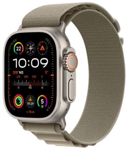 Apple Watch Ultra 2 GPS + Cellular 49 mm titanium met Alpine Loop olijfgroene band MREY3FD/A - maat M — thumbnail 1