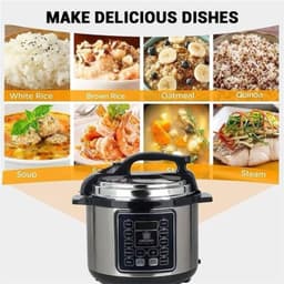 Elektrische Snelkookpan - Multicooker Stoofpan - Maaltijden Koken - 10-in-1 Functionaliteit - 6 Liter Capaciteit - RVS — thumbnail 3