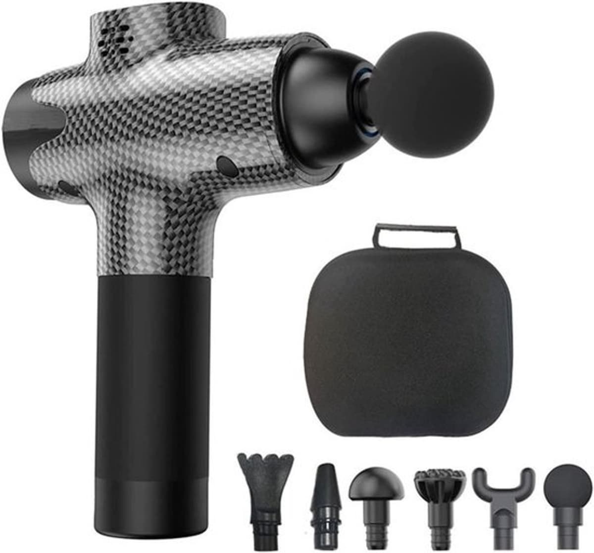 Spiermassager - Fasciagun - Spierherstel - Borstelloze motor - 20 snelheden - Zwart — afbeelding 1