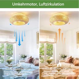 Retro plafondventilator met bamboe design en verlichting — thumbnail 2