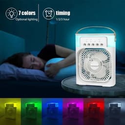 Draagbare luchtbevochtiger, airconditioner, mini-verdampingskoeler, LED-nachtlampje, luchtbevochtiger, waternevelventilator, geschikt voor kantoor en thuisgebruik (wit). — thumbnail 5
