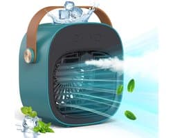 Mobiele Airco - Mini Aircooler - Mini Aircooler met Water USB - Koelventilator - Draagbare Luchtkoeler met watertank - Ventilator - 3 windsnelheden - Airco Alternatief - 128ML - 4000 mAh - Voor kamperen, tent, auto, kamer, thuis - groente — afbeelding 1