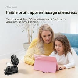 Mini USB-clipventilator, mini oplaadbare luchtbevochtiger met nevel, 4 windsnelheden, tafelventilator, mini draagbare ventilator voor thuis, bureau en kantoor (zwart). — thumbnail 5
