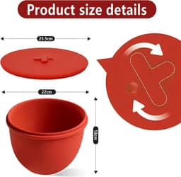 Siliconen Mengkom Inzetstuk - Kom Liner - Keuken Organisatie - Antiaanbaklaag - 4.8 Liter - Rood — thumbnail 5