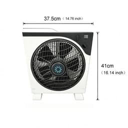 House Of Atelier - Boxventilator - Vloerventilator - Krachtige Luchtstroom - 3 Uur Timer - 3 Snelheden - 41x 37.5 cm - Wit/Grijs — thumbnail 1