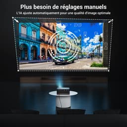 SnelShoppen - 4K Ultra HD Projector met 1500 ANSI, Autofocus, Keystone, WiFi 6 & Bluetooth 5.2, 300” Scherm, 50% Zoom, Compatibel met Mobiel/TV-Stick/ — thumbnail 2