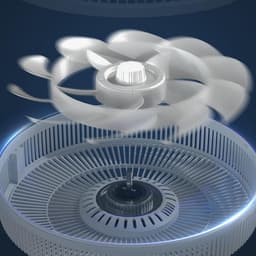 Staande Ventilator - Vloerventilator Geruisloos - Ruimte Koelen - Energiebesparende Modus - 24x35.5x24 cm - Wit — thumbnail 2