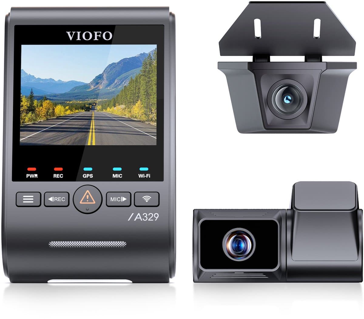 VIOFO A329TW 3CH - Dashcam - 4K Voorcamera + 2K Telecamera + 2K Achtercamera - Sony STARVIS 2 - 4x Optische Zoom - WiFi 6 - GPS - Parkeerstand - SSD Ondersteuning tot 4TB — afbeelding 1