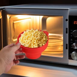 Dailygoods - Grote Opvouwbare Siliconen Popcorncontainer - BPA-vrij, Voor Magnetron — thumbnail 4
