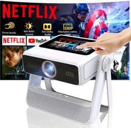SnelShoppen - Smart Mini Beamer 4K Draagbare Projector met Touchscreen, 1100 ANSI, Autofocus, Automatische Keystone Correctie, WiFi 6, Bluetooth, HDR1 — thumbnail 1