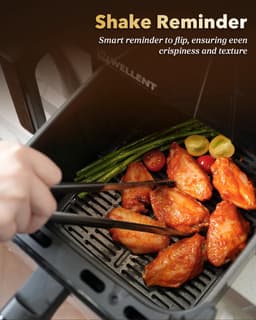 SnelShoppen - Airfryer XXL 11 liter, 2 kamers (4 + 7 l), 2600 W, 10-in-1 heteluchtfriteuse met touchscreen, dubbele kamer, schudherinnering, ideaal vo — thumbnail 5