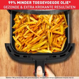 Heteluchtfriteuse Grill - Airfryer Frituurpan - Gezond Koken - 2-in-1 Technologie - 42 Liter - Zwart — thumbnail 4