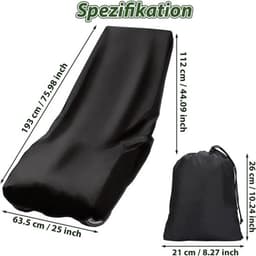 Grasmaaierhoes - Waterdicht - Universeel - 210D Oxford - Zwart - 193 x 112 x 63 cm — thumbnail 3
