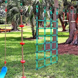 Klimpoort, klimnet, ladderspel, nylon touw, buitenspel, schommel voor kinderen, speelplaats, hut, trainingsaccessoires, 196 x 76 cm — thumbnail 3