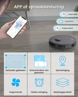 Lefant M1 grijze robotstofzuiger, dToF lasernavigatie, 5500 Pa zuigkracht — thumbnail 3