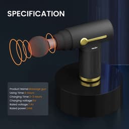 Casa Living Massage Gun - Massage Apparaat - 10 Snelheden - 6 Massagekoppen - USB Oplaadbaar - Diepe Spierontspanning - Zwart — thumbnail 3
