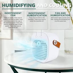 Sander Shop Mobiele Airconditioner, Draagbare Luchtkoeler met watertank, Verdampingskoelventilator, Airconditioner Zonder Afvoerslang, Persoonlijke Koelventilator voor Kamers & op de Camping — thumbnail 3
