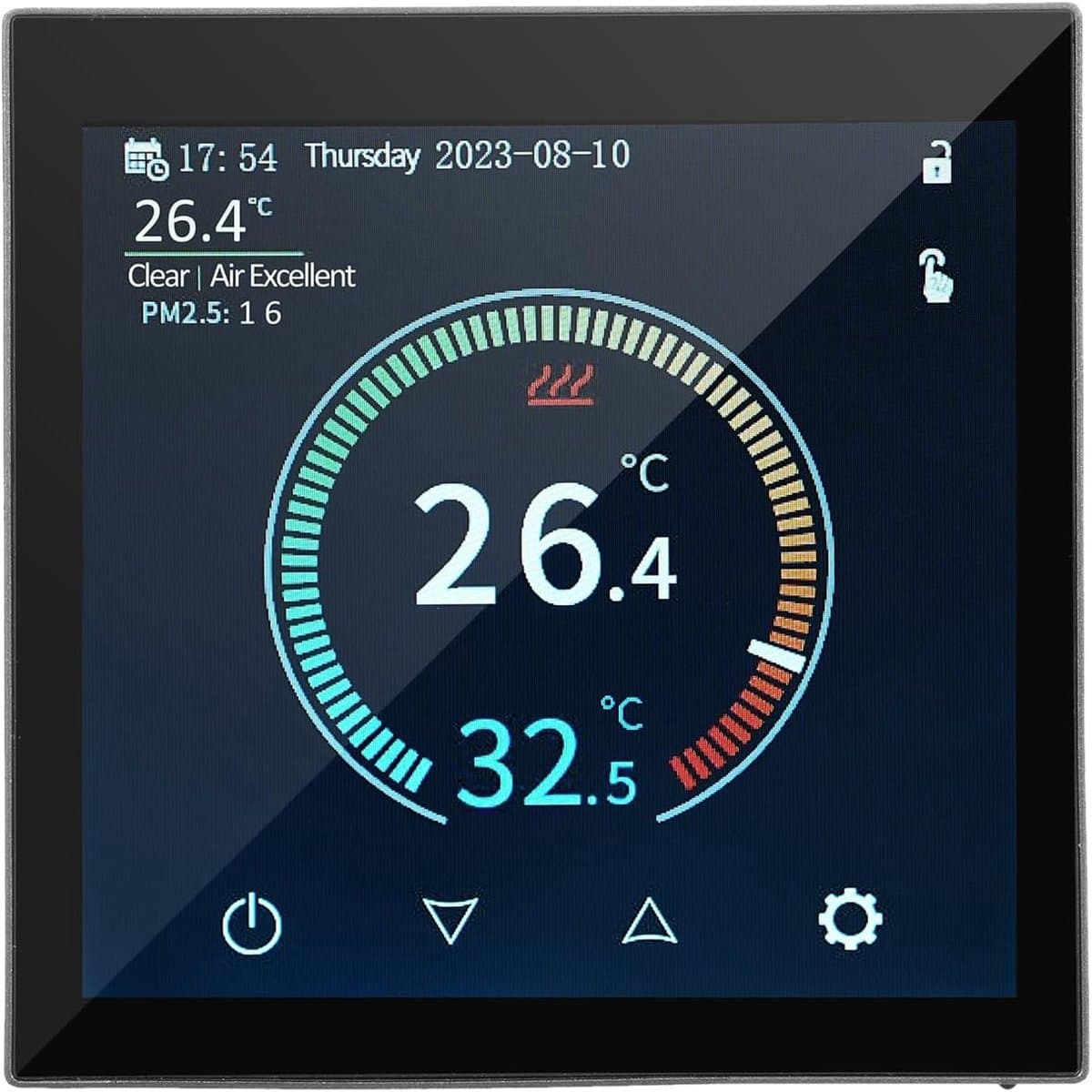Slimme Thermostaat - Temperatuurregelaar WiFi - Verwarming Regelen - App-bediening - 86 x 86 mm - Zwart — afbeelding 1