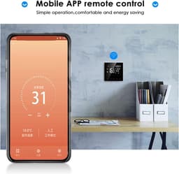 Slimme Thermostaat - Temperatuurregelaar - Verwarming Bediening - App Bediening - 86x86mm - Wit — thumbnail 3