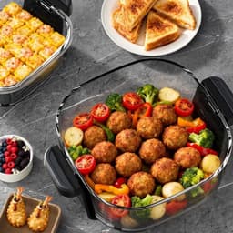 AF40 Glazen Airfryer 1500W – Heteluchtfriteuse met Touchscreen, 2 Glazen Schalen (1,4L & 3,8L) – Gezond Frituren zonder Olie – Compact Airfryer voor 1–4 Personen — thumbnail 2