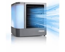 Princess 355500 Premium Mini Luchtkoeler 14,2x14,2x14,8cm – Draagbare airco voor Bureau, Slaapkamer – Aircooler USB-C, 7 Kleuren LED Verlichting, Uitneembaar Waterverdampingsfilter, Persoonlijke Verkoeler, Compact voor Thuis, Kantoor en Reizen — afbeelding 1