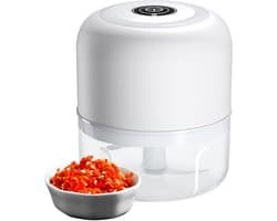 Mini Keukenmachine - Hakmolen - Snel Ingrediënten Snijden - USB Oplaadbaar - 100 ml - Wit