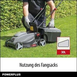 Elektrische Grasmaaier - Tuinmachine Gazonmaaier - Gazon Onderhouden - Met Grasopvangsysteem - 320 mm Snijbreedte - Grijs — thumbnail 4