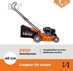 Zelfrijdende Grasmaaier - Motor Grasmaaier - Gazon Onderhoud - Zelfrijdend Systeem - 40 cm Maaibreedte - Oranje — thumbnail 5