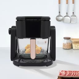 Heteluchtfriteuse - Luchtfriteuse - Gezond Koken - Glazen Reservoir - 45 liter - Zwart — thumbnail 4