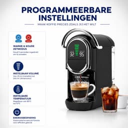 Koffiecupmachine 5-in-1 met LED Display - Capsule Koffiemachine Warm & Koud Zwart — thumbnail 3