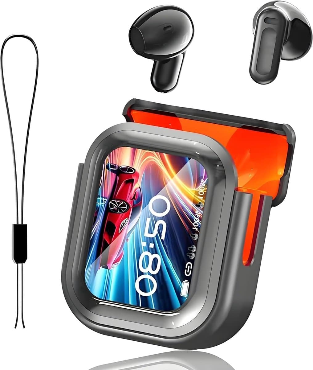 2026 NIEUW AI Vertaler Oordopjes Real Time, 3-in-1 Bluetooth 6.0 Vertaler Hoofdtelefoon met 6 Vertaalmodi, LCD Touch Screen voor 135 Talen/Accenten, 60 Uur Speelduur voor Reizen & Vergaderingen — afbeelding 1