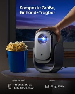 Mini Smart Beamer - Draagbaar - 1080p Full HD - Autofocus en Trapeziumcorrectie - Voor Thuis en Buiten — thumbnail 5
