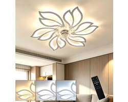 NETTLIFE Plafondventilator met Verlichting - wit - Dimbaar 3000K-6500K - 6 standen Ventilator - met Afstandsbediening - Timing - LED Plafondlamp Ventilator - Creatief Ontwerp - Winter / Zomer - voor Slaapkamer | Woonkamer — afbeelding 1