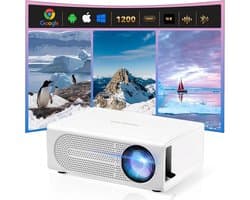 SnelShoppen - Mini-beamer, Draagbare Bluetooth-projector Full HD 1080P voor Thuisbioscoop, Compatibel met iOS, Android, Windows, TV-stick, HDMI, Smart